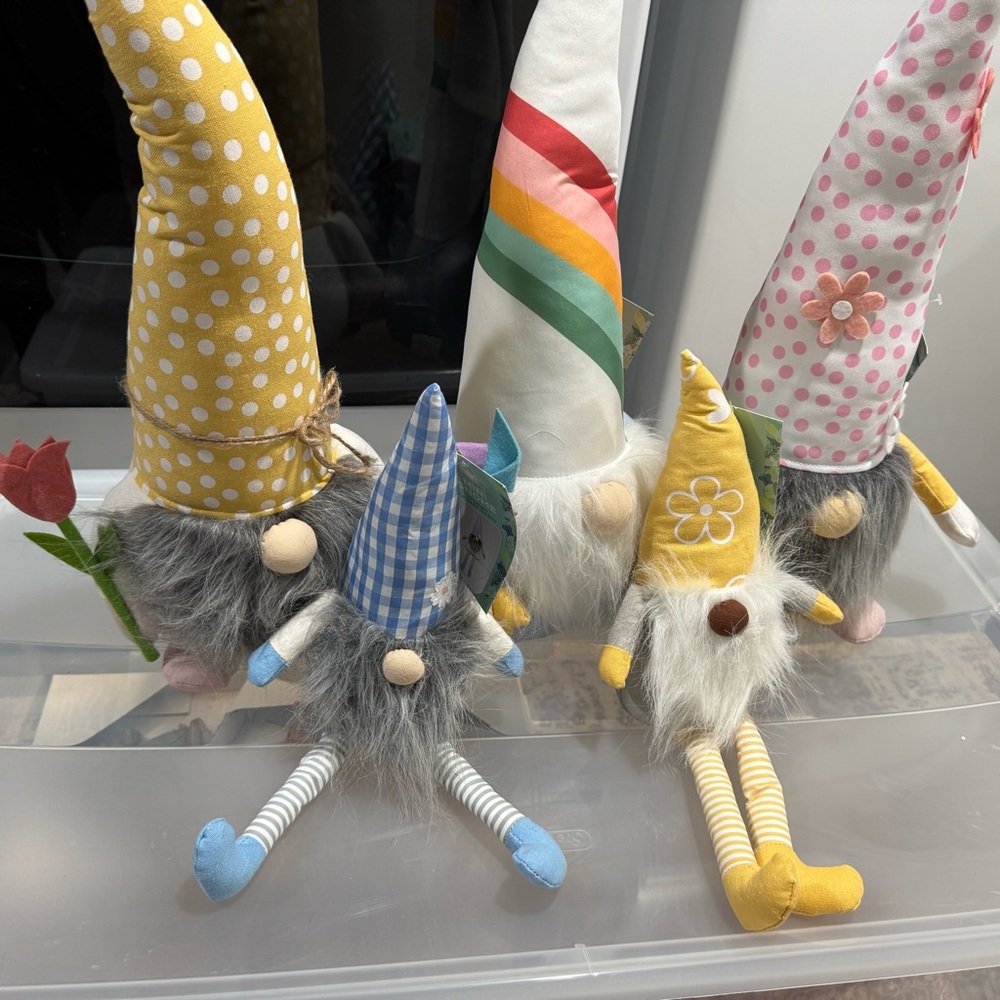 Set of 5 Colorful Gnome Plush Set